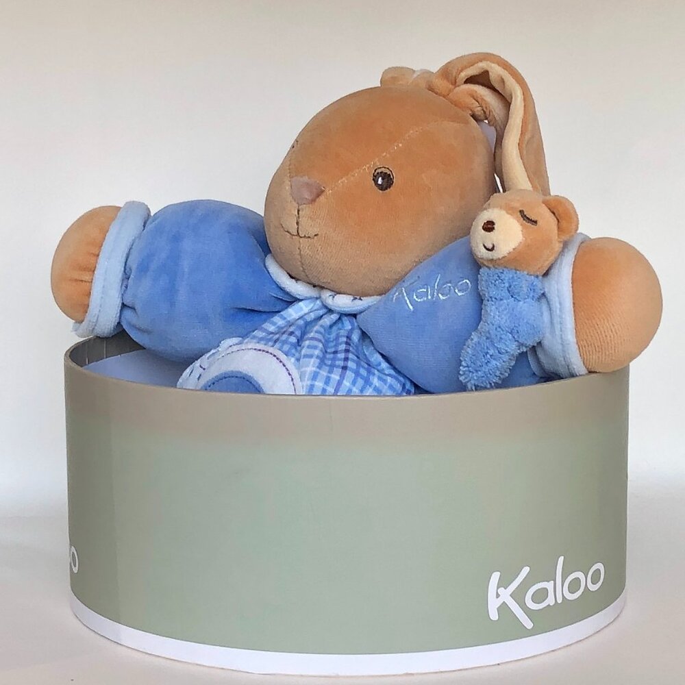 Kaloo Large Blue Chubby Rabbit w/ Detachable Snail–Gift Boxed Now In Box - Picture 9 of 14